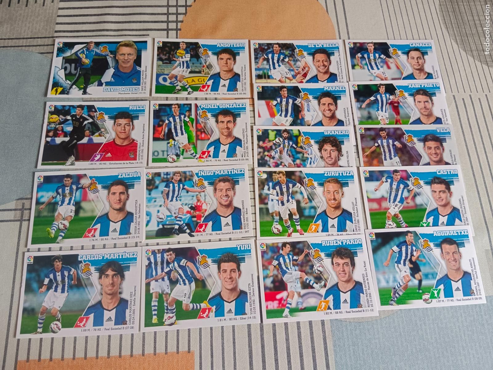 Cromos de f&uacute;tbol: 2015 2016 15 16 REAL SOCIEDAD 18 CROMOS DEL EQUIPO BASICO BRILLANTE NUEVOS