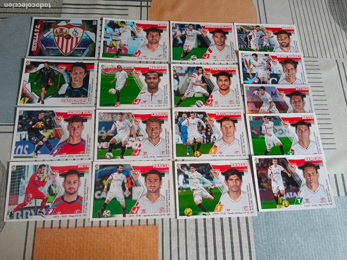 Cromos de f&uacute;tbol: 2015 2016 15 16 SEVILLA 17 CROMOS DEL EQUIPO BASICO BRILLANTE NUEVOS