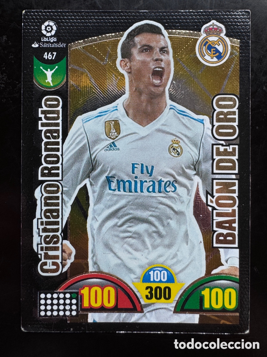 Cromos de f&uacute;tbol: Cristiano Ronaldo Bal&oacute;n de Oro Real Madrid Adrenalyn 2017/18