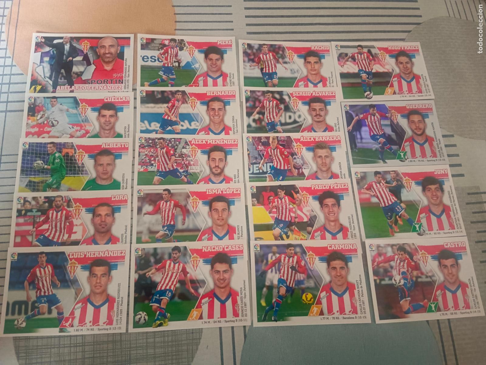 Figurine di Calcio: 2015 2016 15 16 SPORTING DE GIJON 19 CROMOS DEL EQUIPO BASICO BRILLANTE NUEVOS