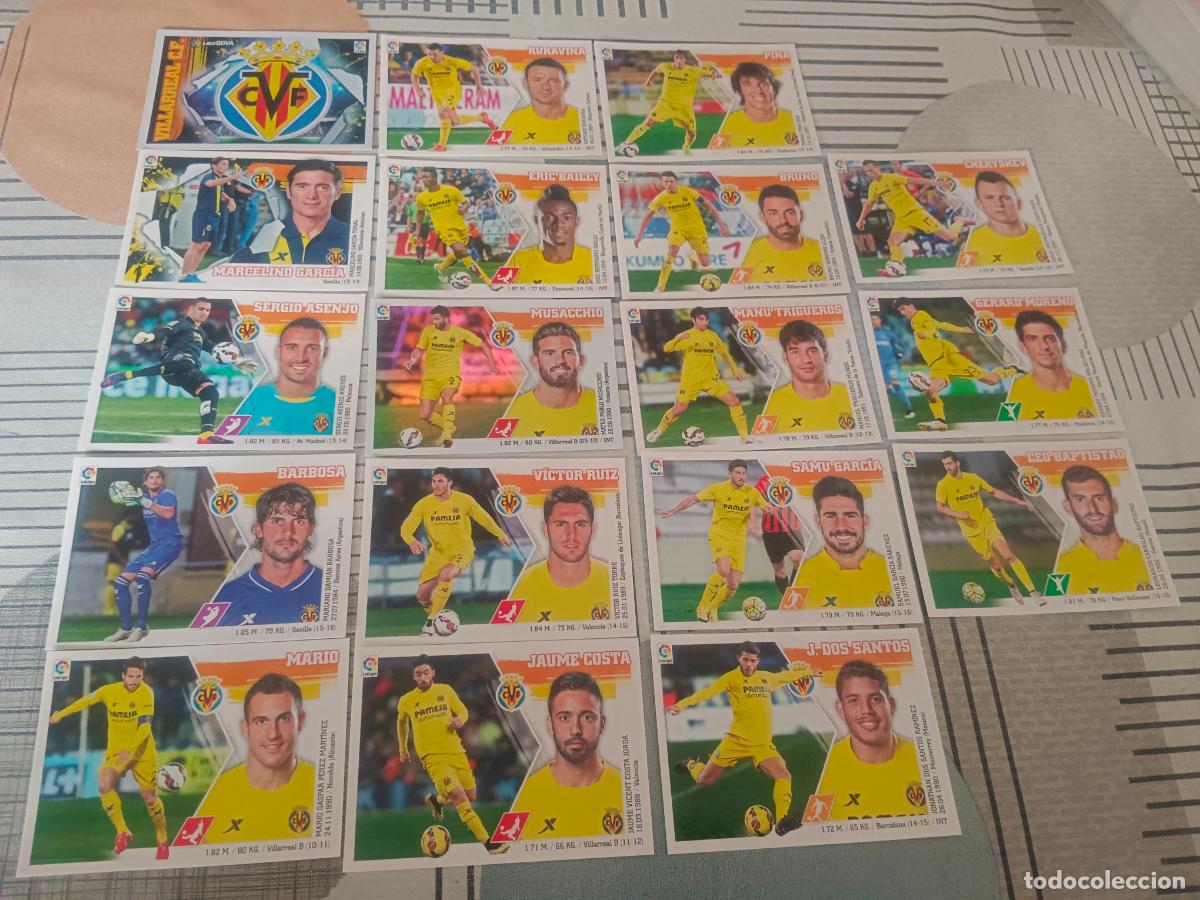 Figurine di Calcio: 2015 2016 15 16 VILLARREAL 18 CROMOS EQUIPO BASICO BRILLANTE NUEVOS