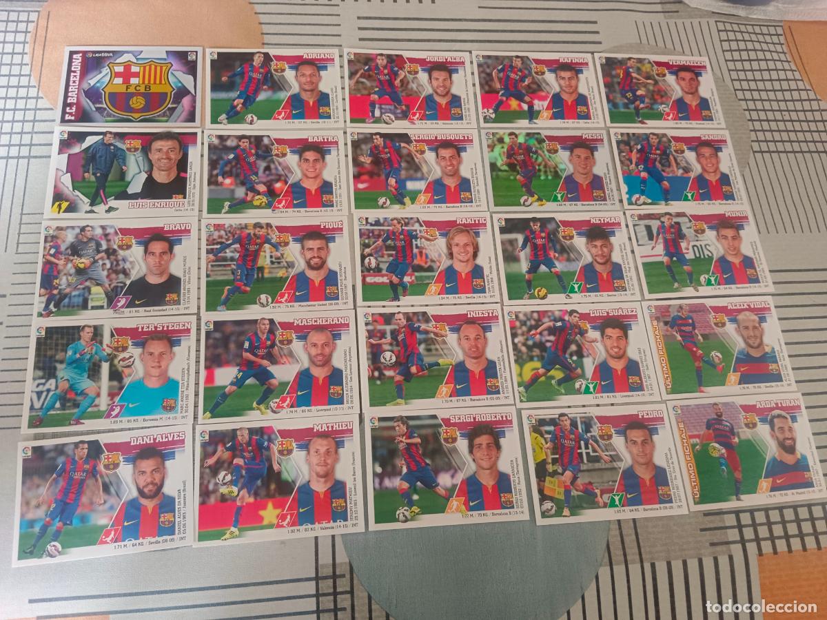 Cromos de f&uacute;tbol: 2015 2016 15 16 BARCELONA 25 CROMOS EQUIPO COMPLETO TODO LO EDITADO MESSI BRILLANTE NUEVOS
