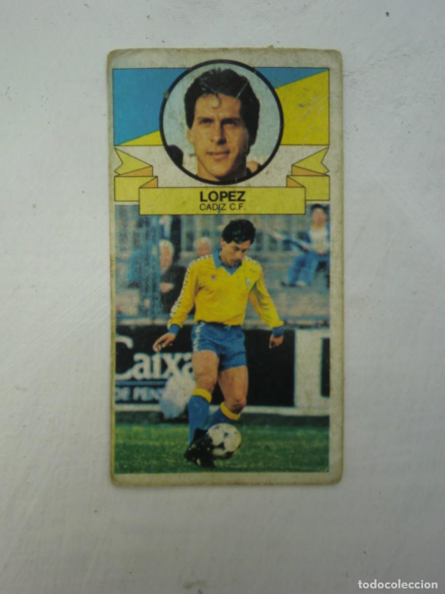 Cromos de f&uacute;tbol: Cromo de f&uacute;tbol LIGA ESTE 85-86 1985-1986: L&Oacute;PEZ (C&aacute;diz), baja