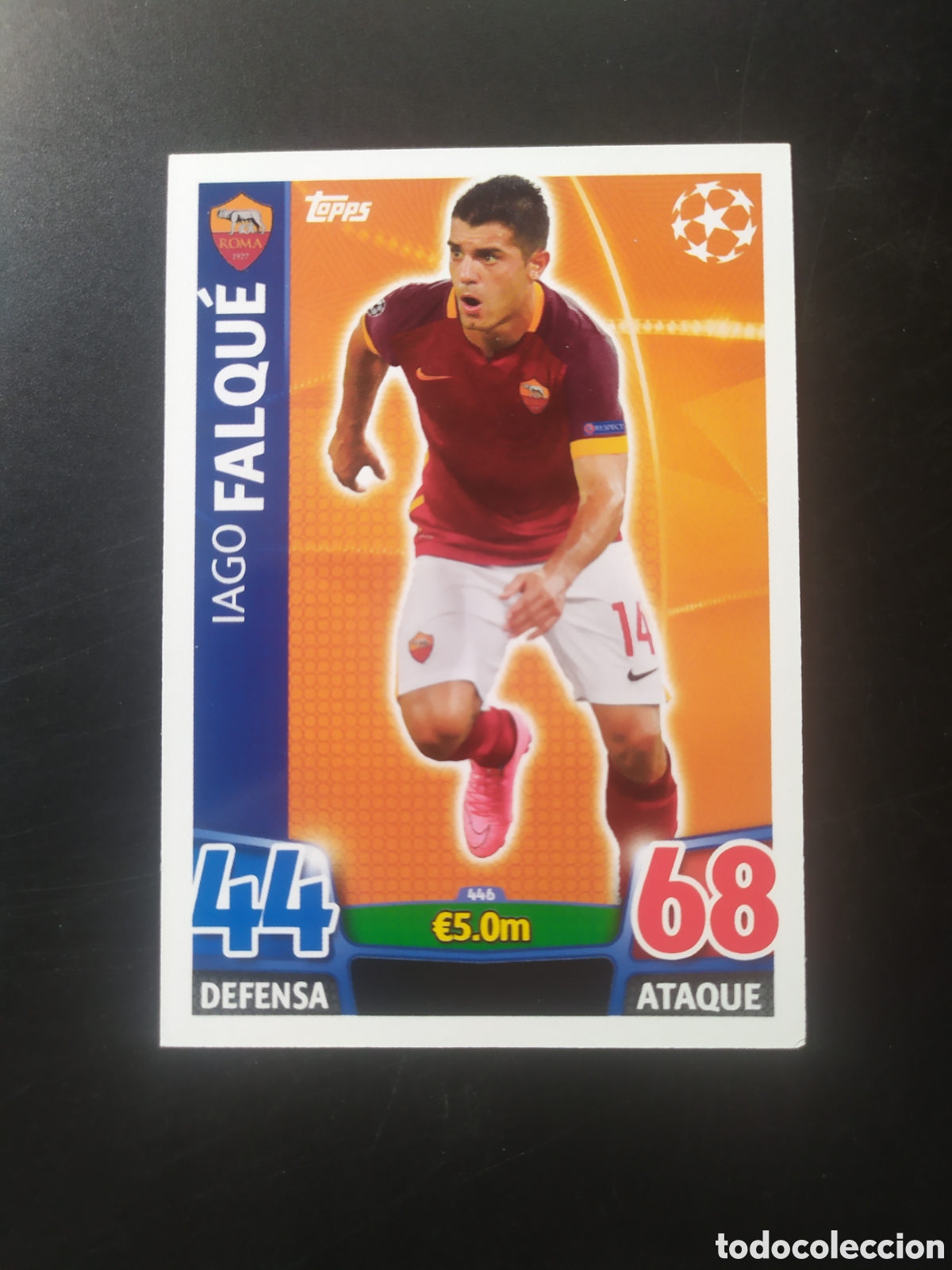 Cromos de f&uacute;tbol: UEFA Champions match attax topps 2015 2016 15 16 Iago Falque n&deg; 446 Roma