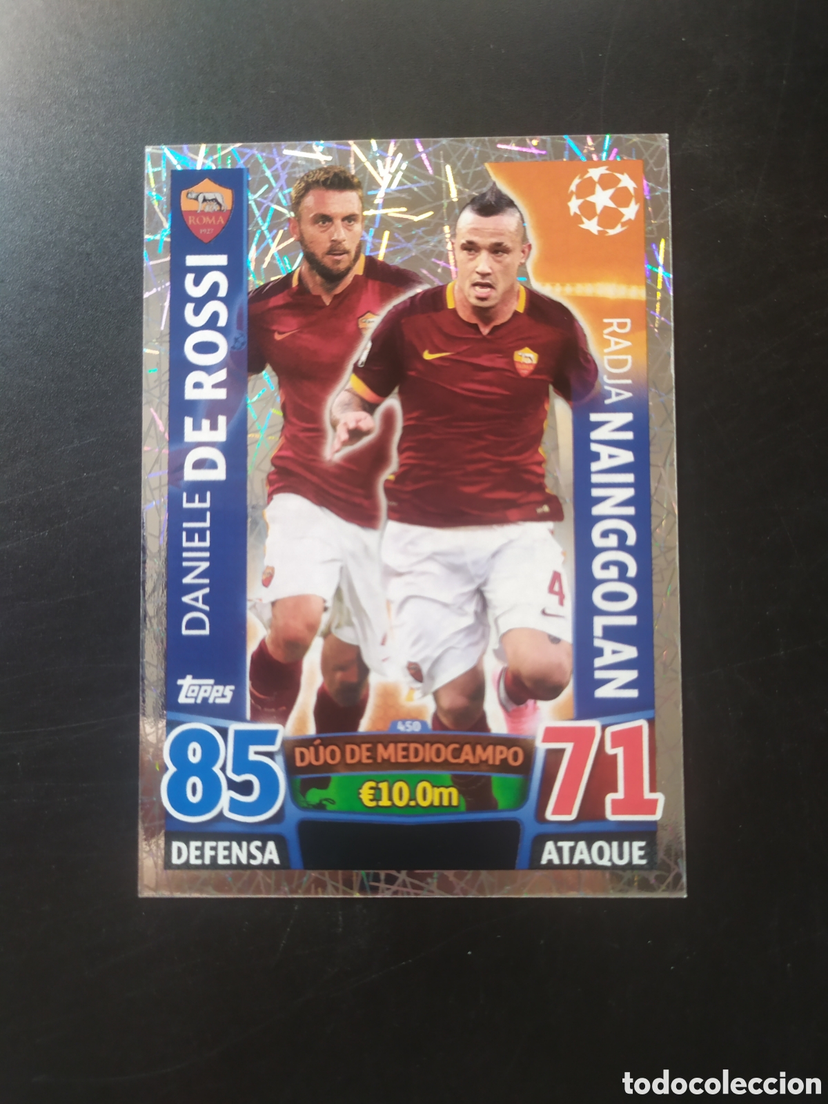 Cromos de f&uacute;tbol: UEFA Champions match attax topps 2015 2016 15 16 De Rossi Nainggolan n&deg; 450 Roma