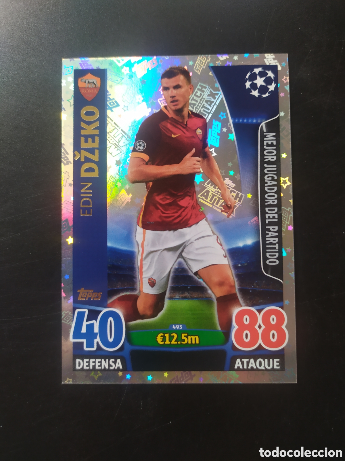 Cromos de f&uacute;tbol: UEFA Champions match attax topps 2015 2016 15 16 Dzeko n&deg; 493 Roma