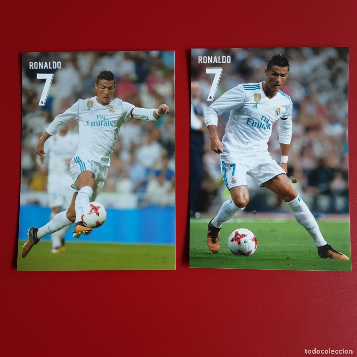 Cromos de f&uacute;tbol: LOTE 17 POSTALES DIFERENTES FUTBOL CON CRISTIANO RONALDO REAL MADRID MEDIDAS 10 x 15 cm aprox.