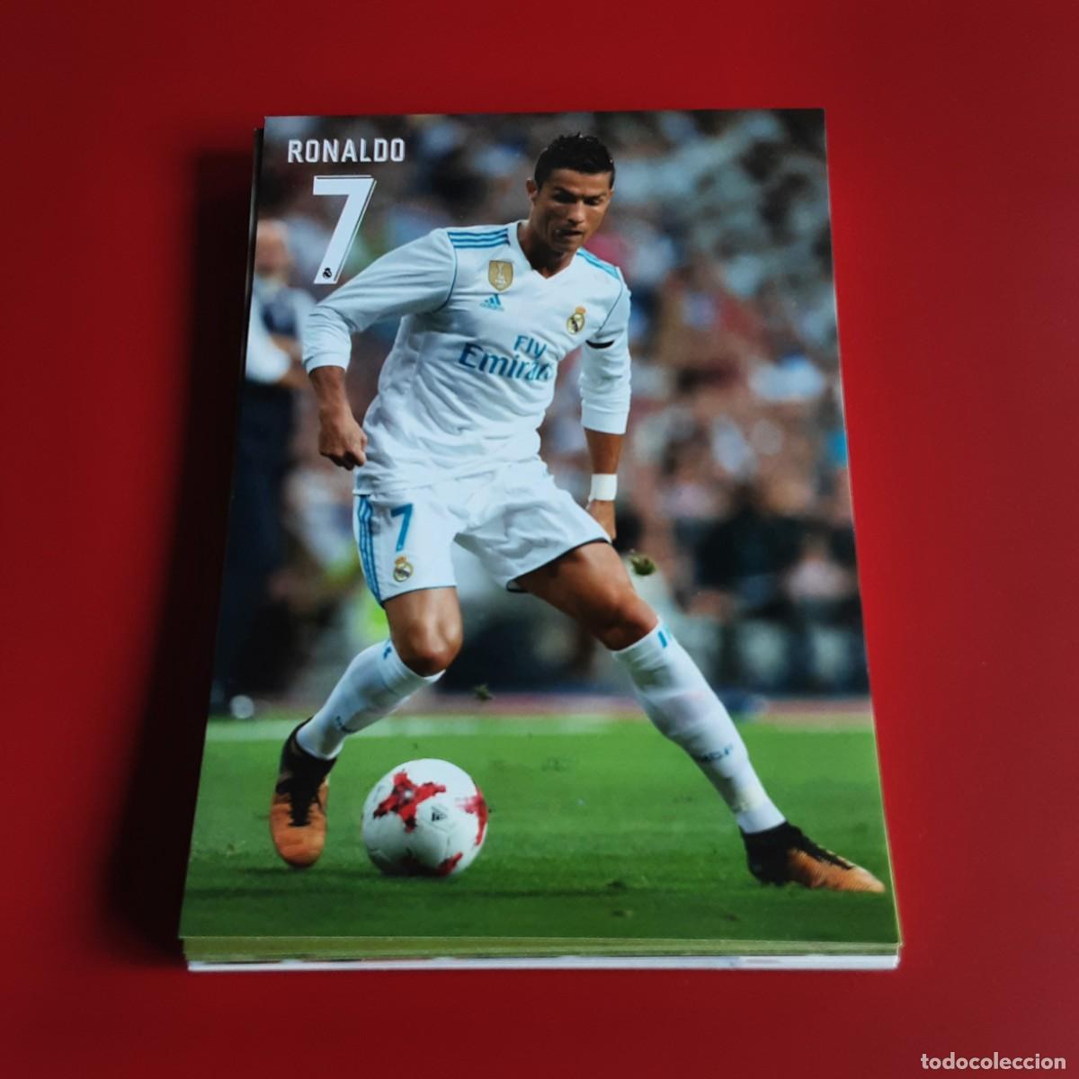 Cromos de f&uacute;tbol: LOTE 17 POSTALES DIFERENTES FUTBOL CON CRISTIANO RONALDO REAL MADRID MEDIDAS 10 x 15 cm aprox.