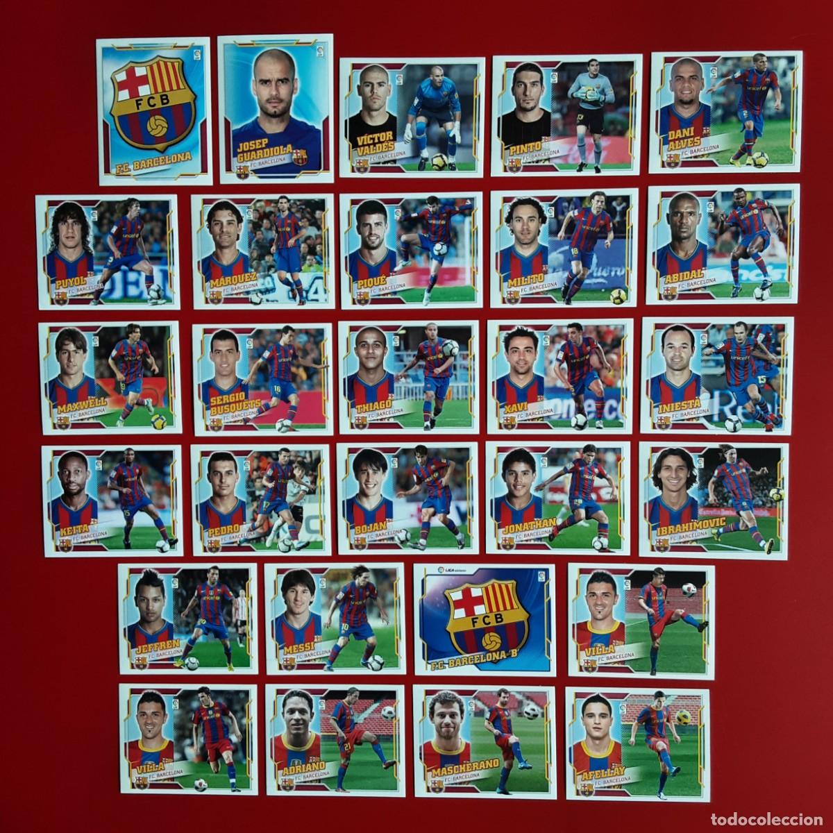 Cromos de f&uacute;tbol: EQUIPO COMPLETO + M. INVIERNO BARCELONA LIGA TEMP. 2010 2011 10 11 EDICIONES ESTE SIN PEGAR MESSI