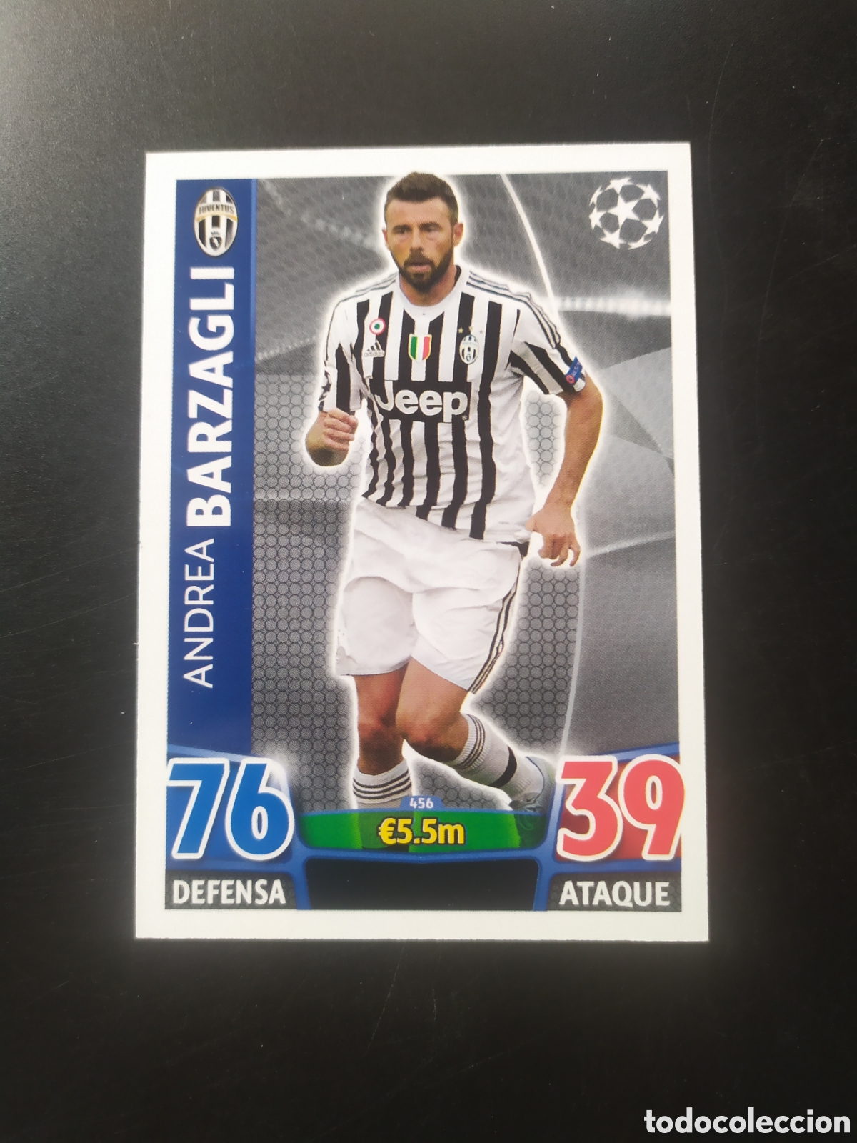 Cromos de f&uacute;tbol: UEFA Champions match attax topps 2015 2016 15 16 Barzagli n&deg; 456 Juventus