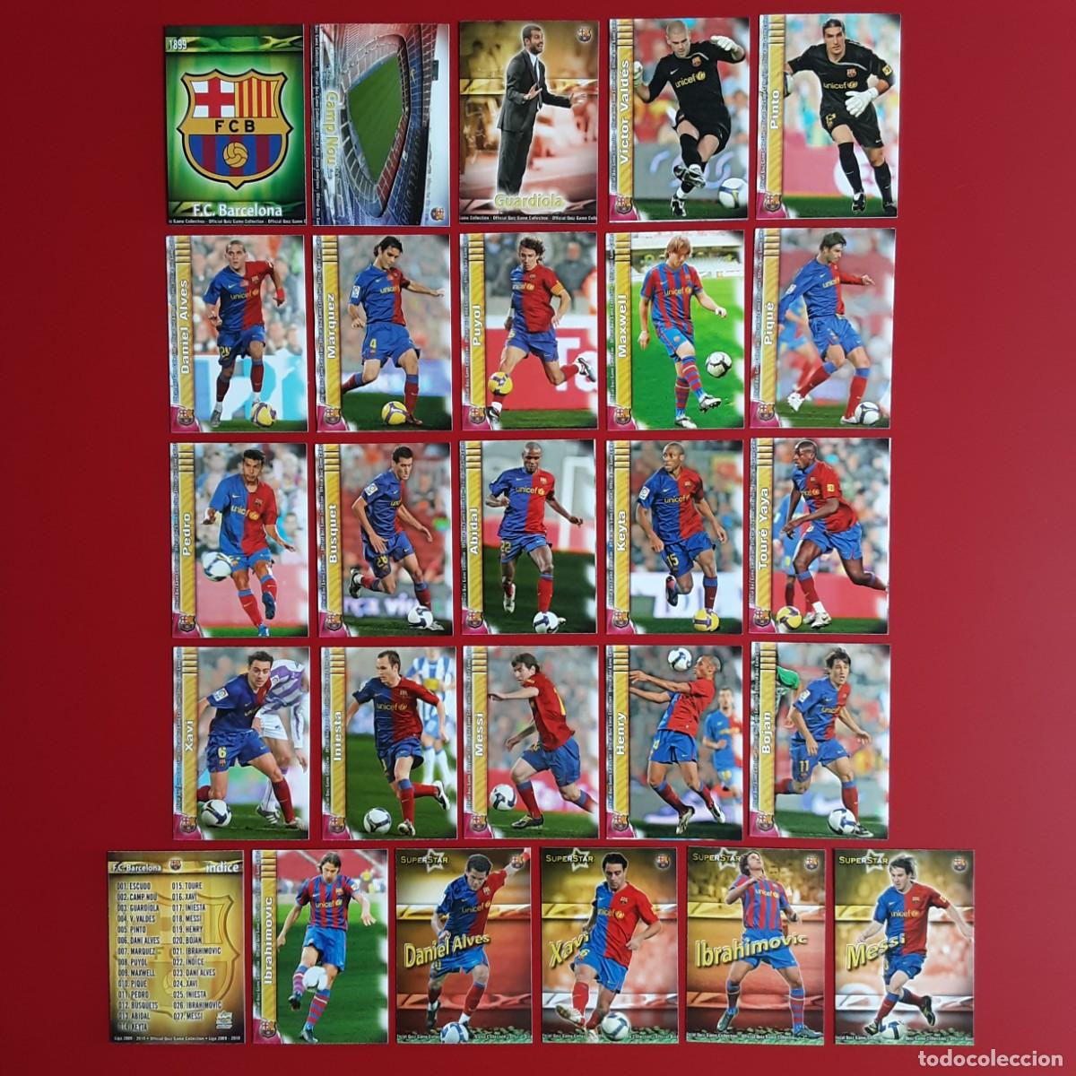 Cromos de f&uacute;tbol: EQUIPO CASI COMPLETO BASICO BARCELONA LIGA TEMP. 2009 2010 09 10 MUNDICROMO SPORT MC - MESSI - IBRA