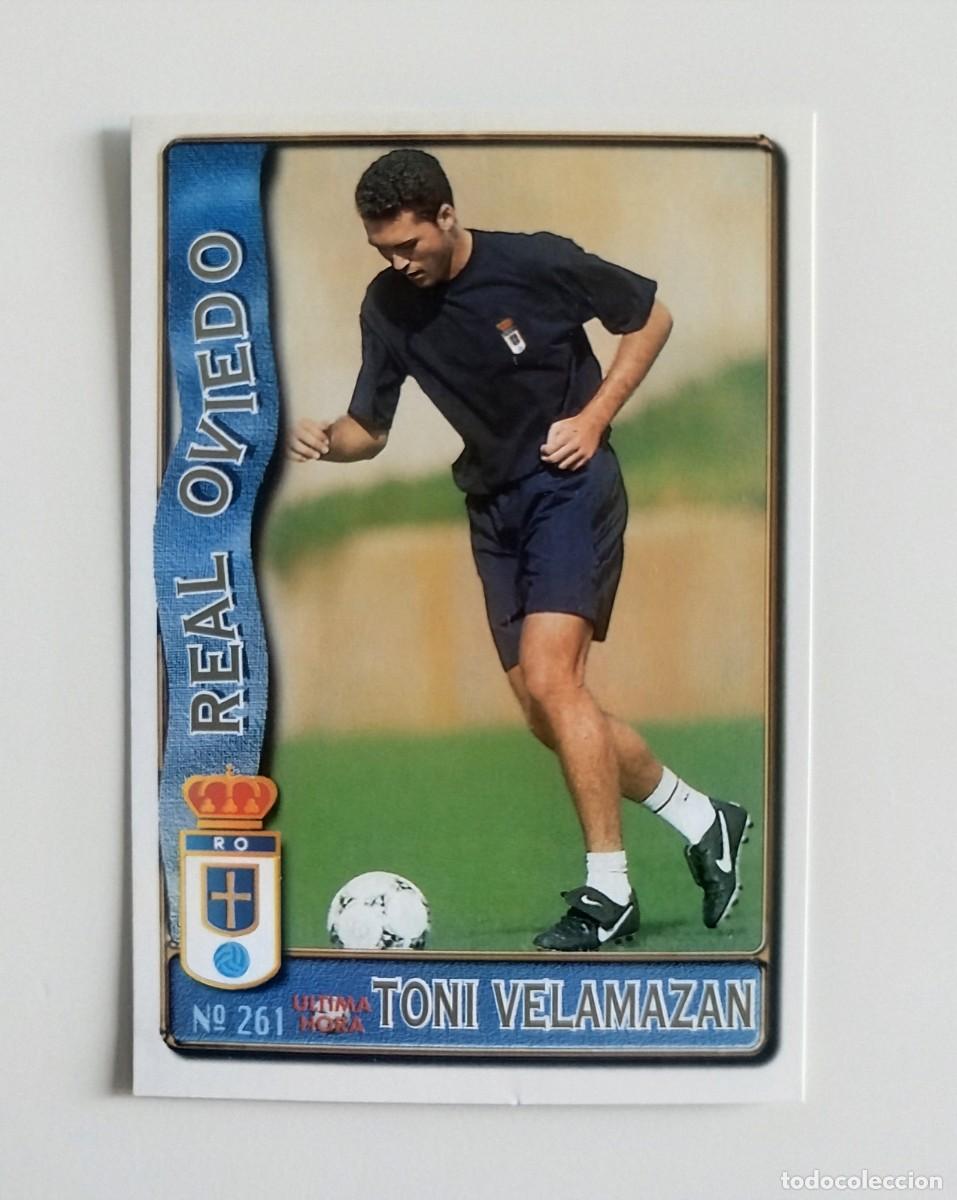 Cromos de f&uacute;tbol: Toni Velamaz&aacute;n 261 &Uacute;LTIMA HORA Real Oviedo Fichas de la Liga Mundicromo MC Sport 96 97 / 1996 1997