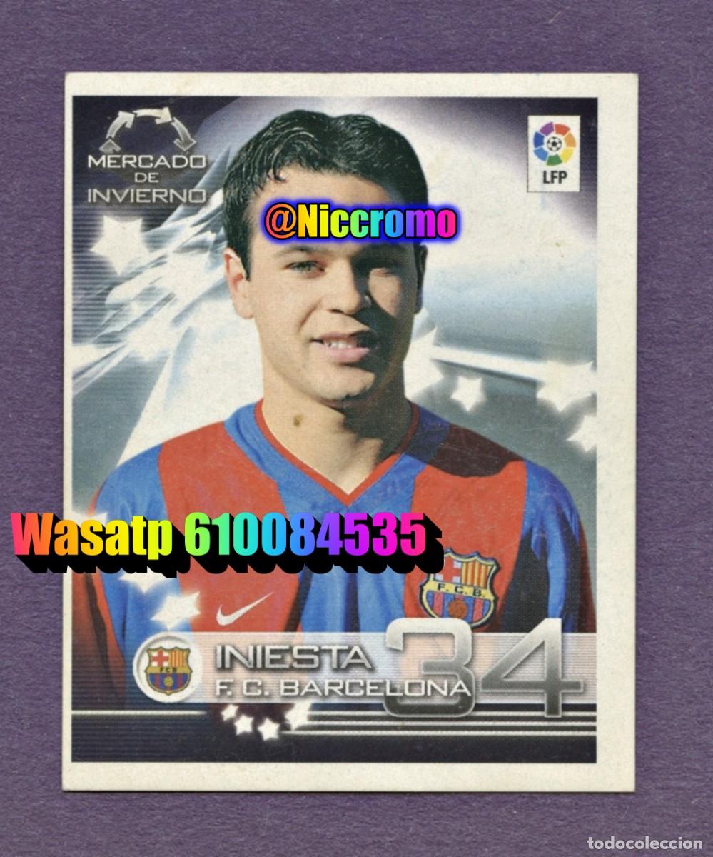 Cromos de f&uacute;tbol: iniesta barcelona superliga 2003 panini n&ordm; 419 mercado invierno 2002 03 nuevo sin pegar niccromo