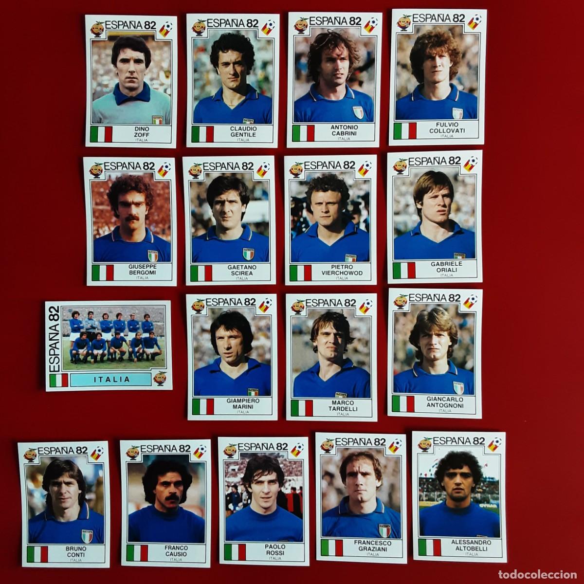 Football Stickers: SELECCION COMPLETA ITALIA WORLD CUP STORY SONRIC'S-PANINI-MUNDIAL ESPA&Ntilde;A 82-SIN PEGAR/ROSSI