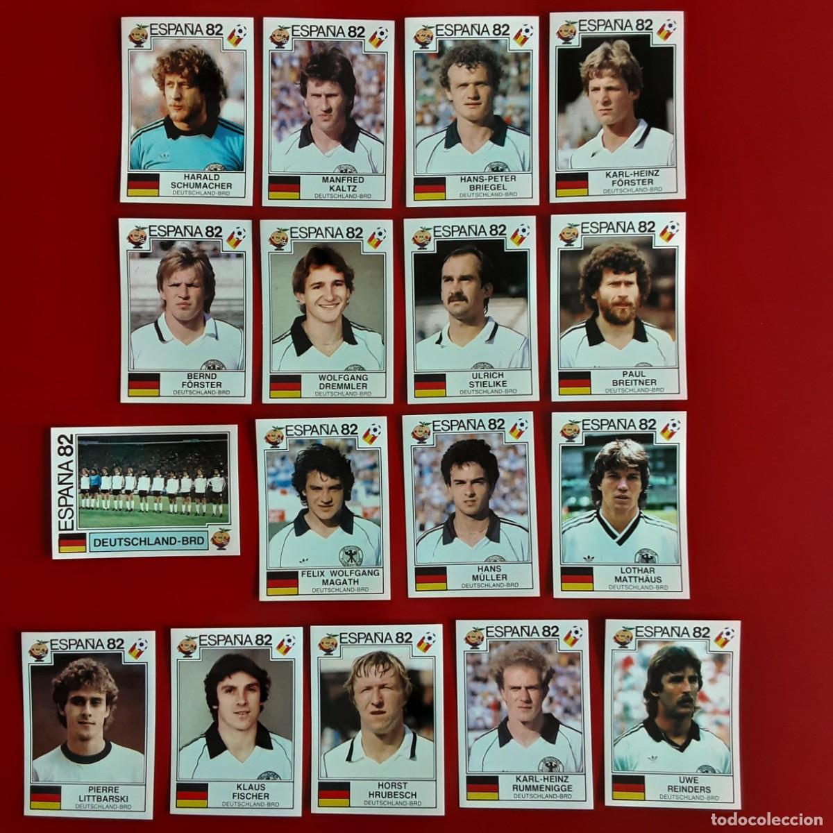 Football Stickers: SELECCION COMPLETA ALEMANIA WORLD CUP STORY SONRIC'S-PANINI-MUNDIAL ESPA&Ntilde;A 82-SIN PEGAR/RUMMENIGGE