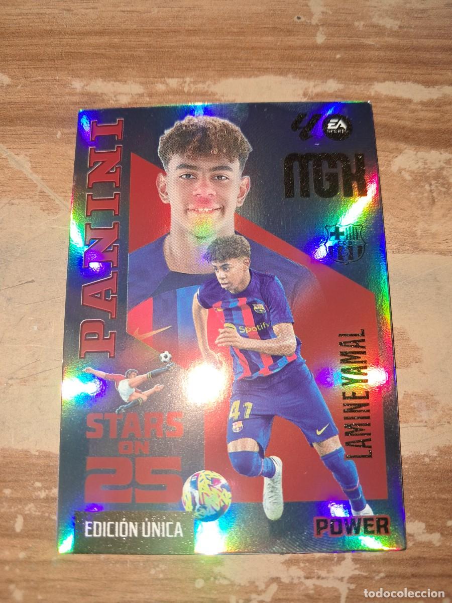 Cromos de f&uacute;tbol: CARD MEGACRACKS TEMPORADA 26/27: PANINI STARS ON 25 EDICI&Oacute;N &Uacute;NICA POWER LAMINE YAMAL, N&Uacute;MERO 449P