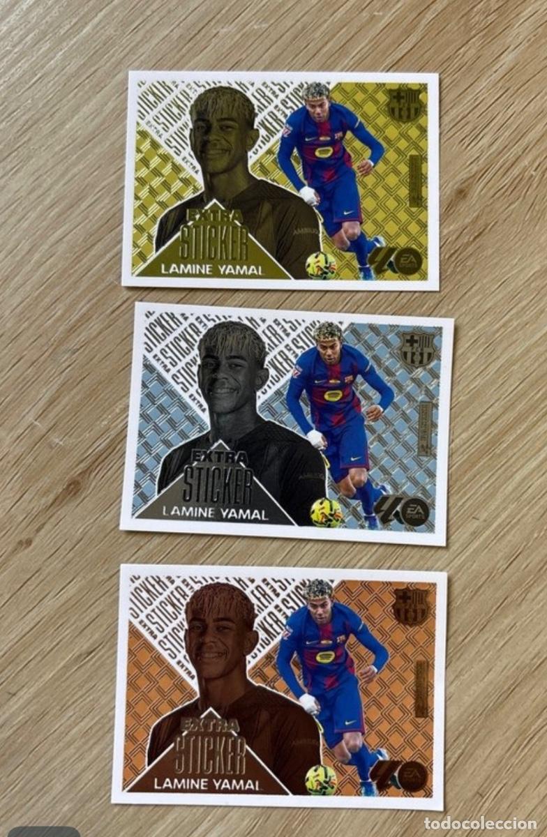 Cromos de f&uacute;tbol: Tr&iacute;o Extra Sticker Lamine Yamal