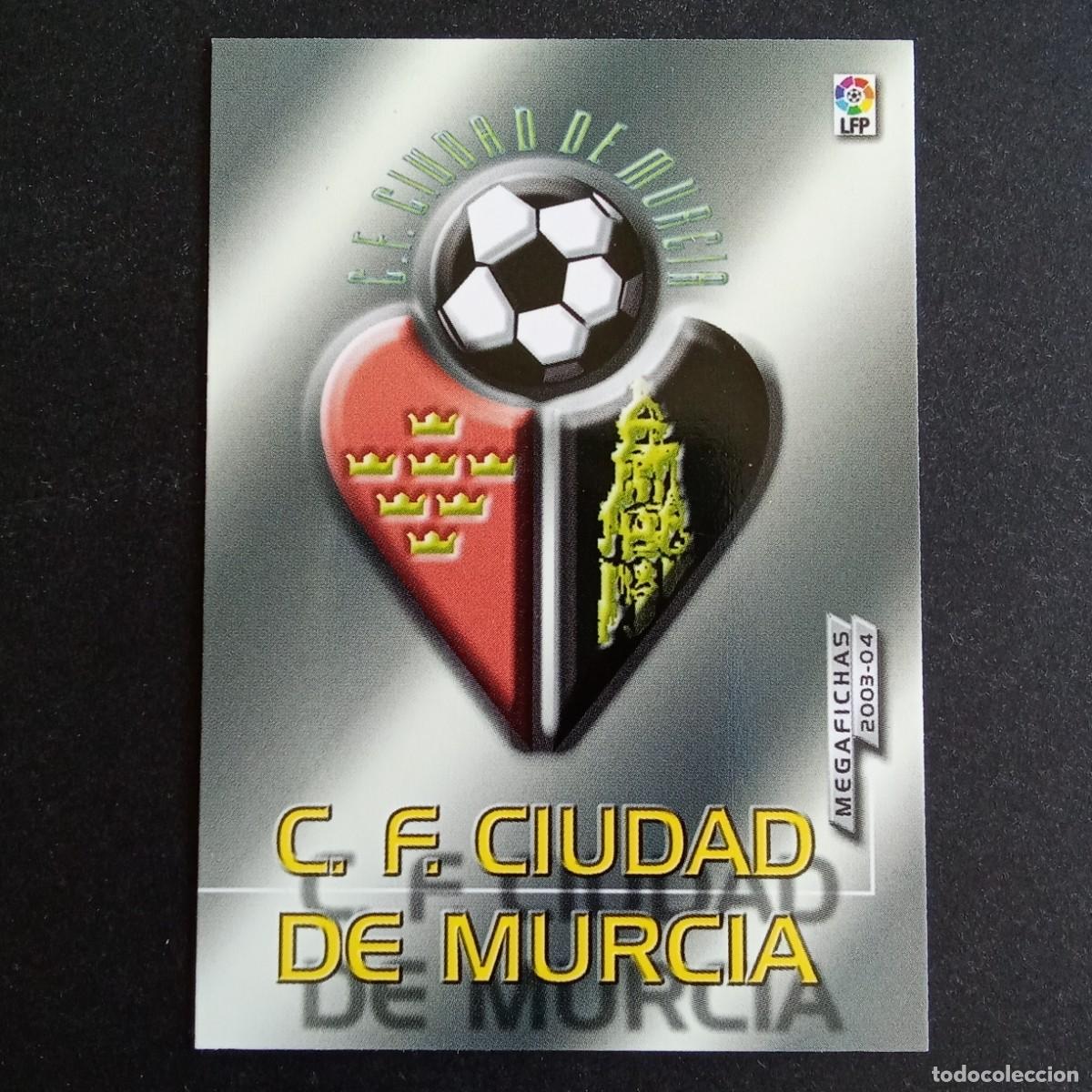 Cromos de f&uacute;tbol: 410 ESCUDO CIUDAD DE MURCIA SEGUNDA DIVISION LIGA 2003 2004 03 04 MEGAFICHAS PANINI