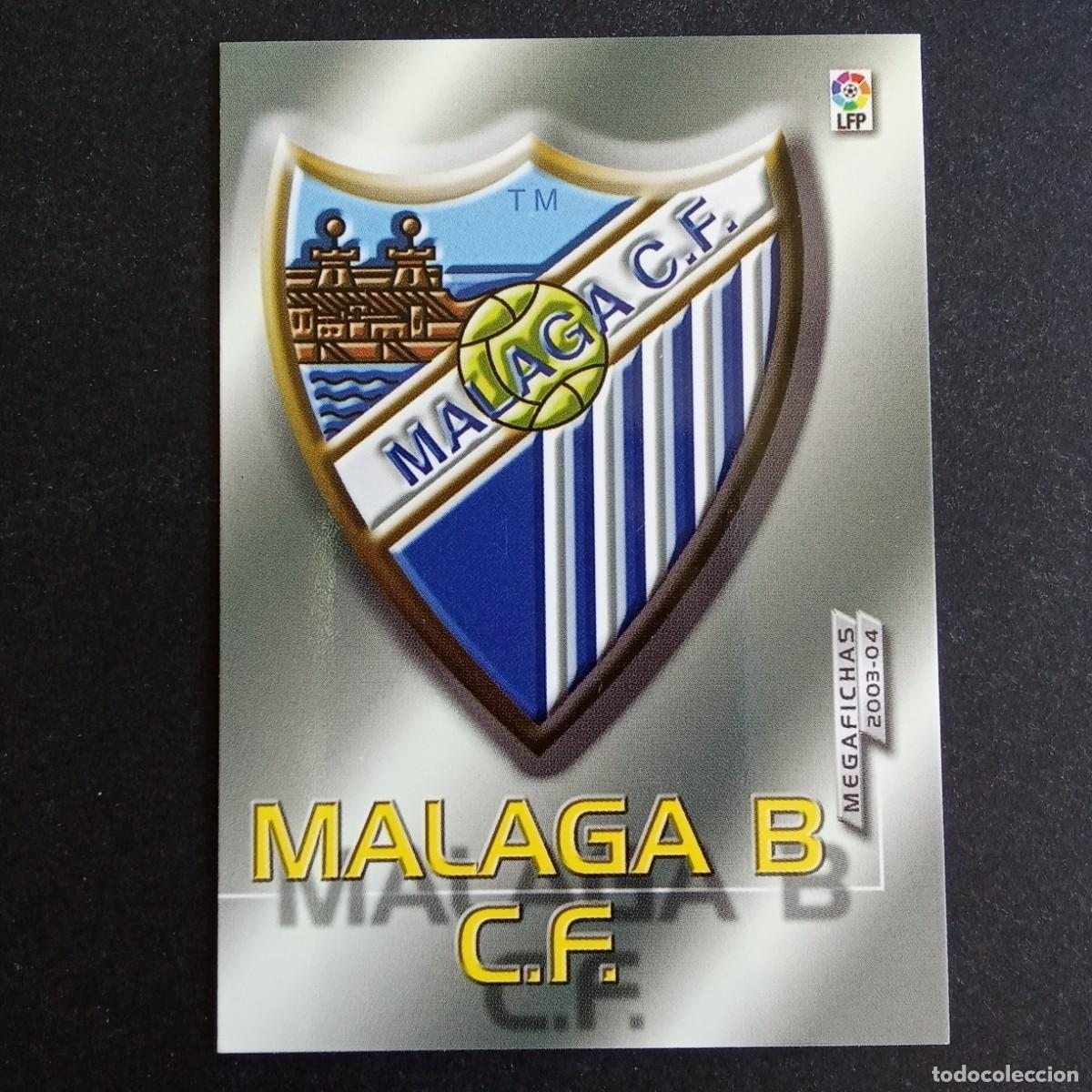 Cromos de f&uacute;tbol: 418 ESCUDO MALAGA B SEGUNDA DIVISION LIGA 2003 2004 03 04 MEGAFICHAS PANINI