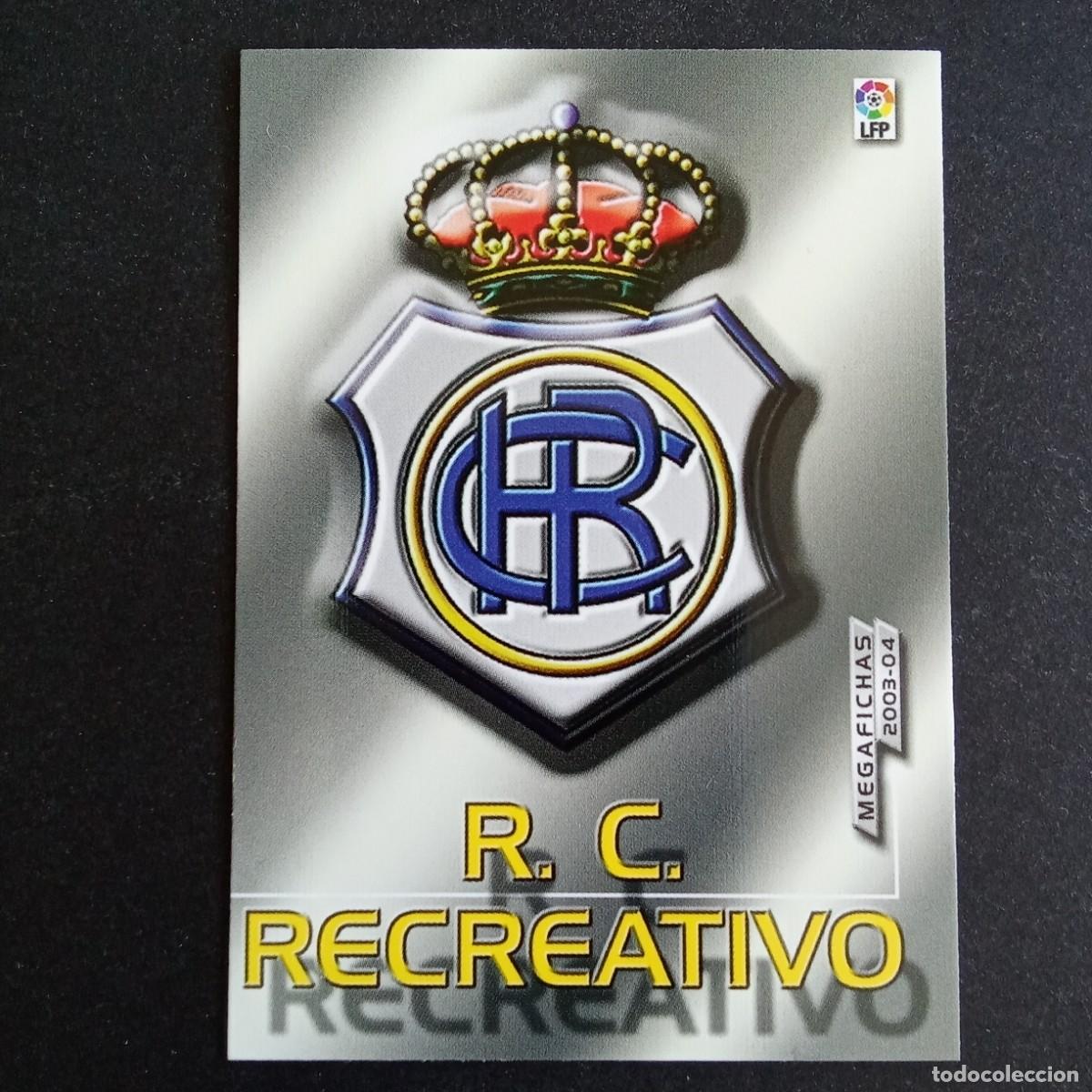 Cromos de f&uacute;tbol: 422 ESCUDO RECREAATIVO HUELVA SEGUNDA DIVISION LIGA 2003 2004 03 04 MEGAFICHAS PANINI