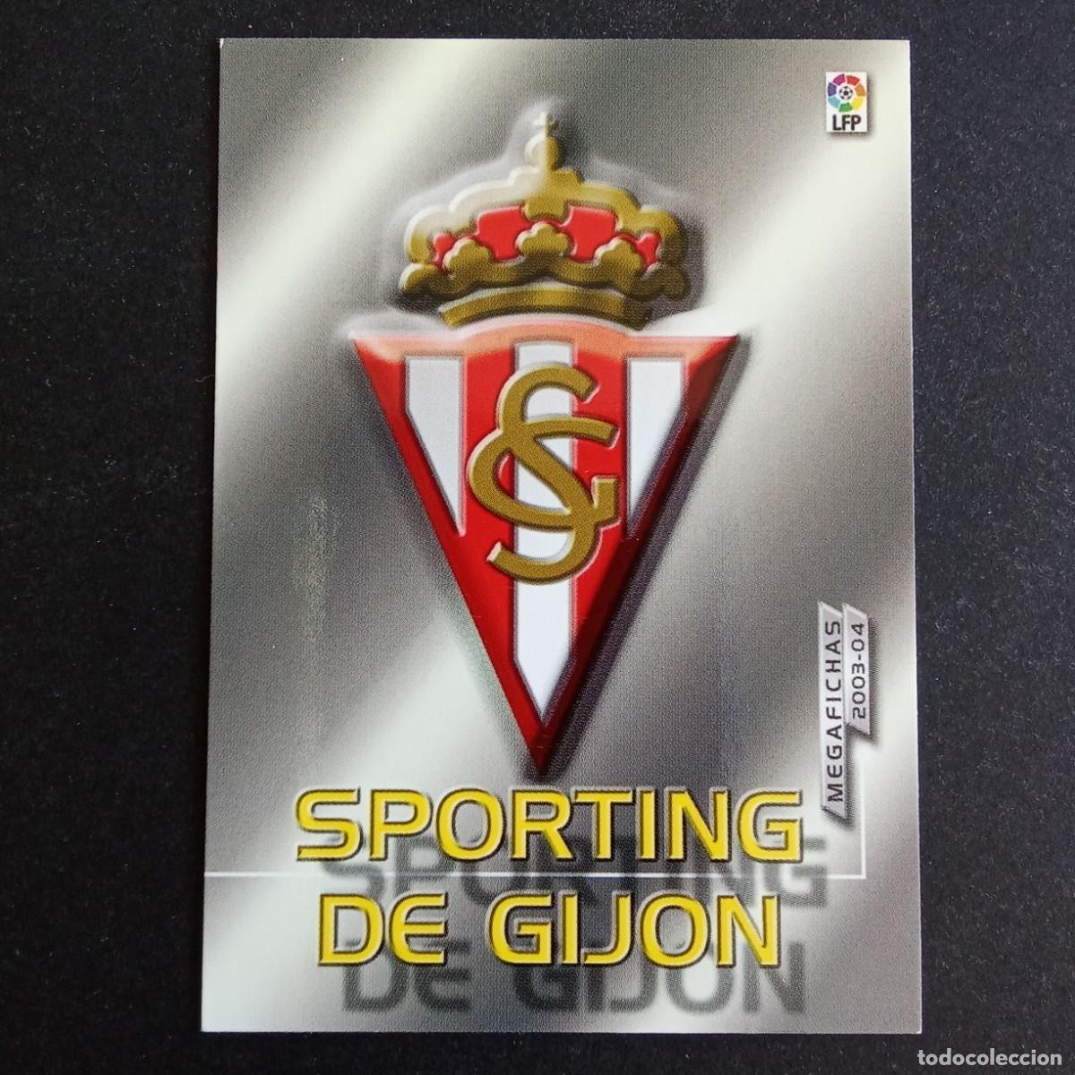 Cromos de f&uacute;tbol: 424 ESCUDO SPORTING GIJON SEGUNDA DIVISION LIGA 2003 2004 03 04 MEGAFICHAS PANINI