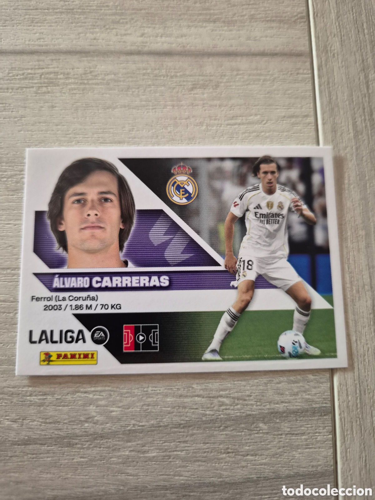 Cromos de f&uacute;tbol: N&deg;10A Real Madrid Carreras Liga Este 26/27