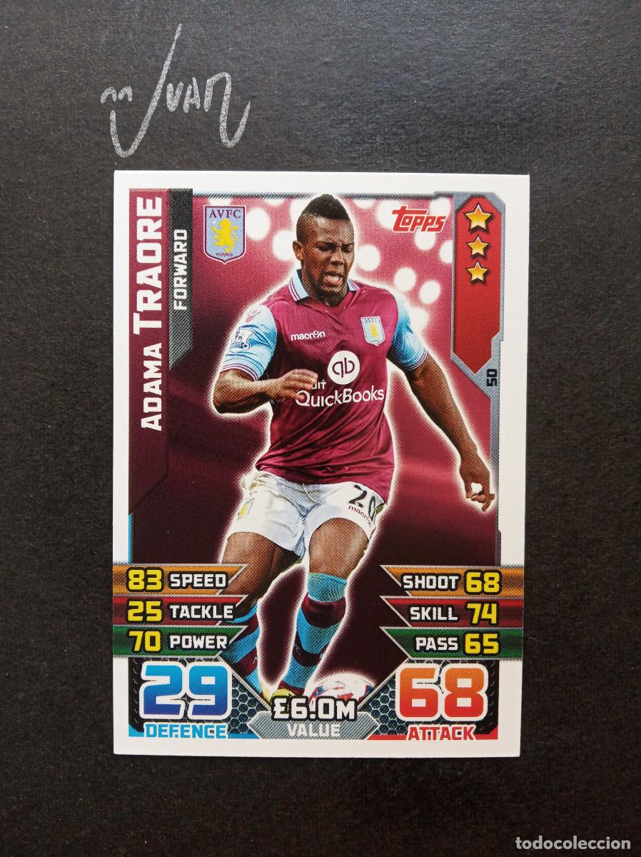 Football Stickers: N&ordm; 50 ADAMA TRAORE ASTON VILLA DEPORTIVO CORU&Ntilde;A 26 27 ⚽ TOPPS &reg; MATCH ATTAX PREMIER 2015 2016 15 16