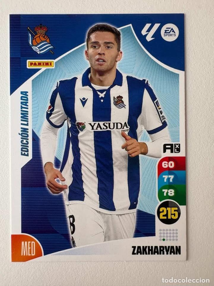 Cromos de f&uacute;tbol: Zakharyan Real Sociedad Edici&oacute;n Limitada Adrenalyn 2024-25
