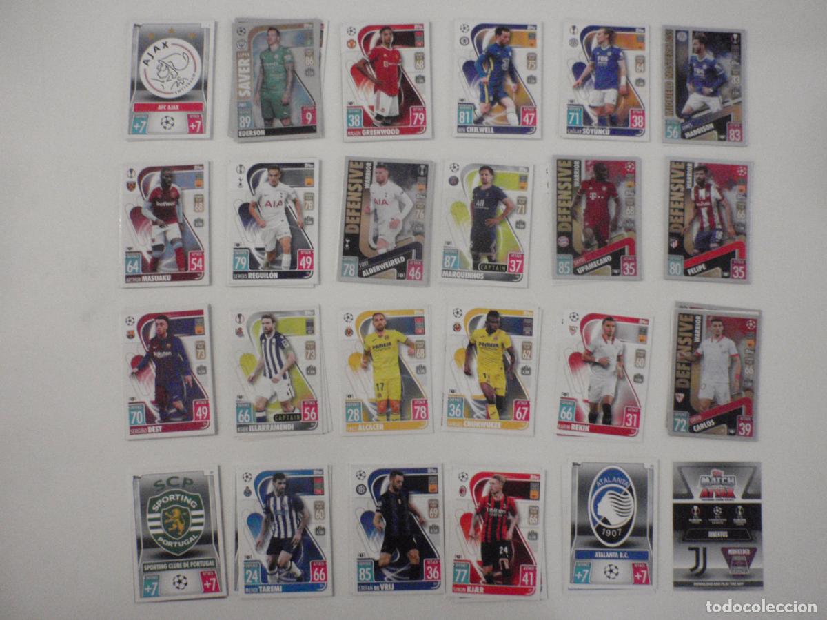 Cromos de f&uacute;tbol: LOTE 80 Cromos diferentes UEFA CHAMPIONS LEAGUE 2021 2022 TRADING CARDS TOPPS MATCH ATTAX 21 22