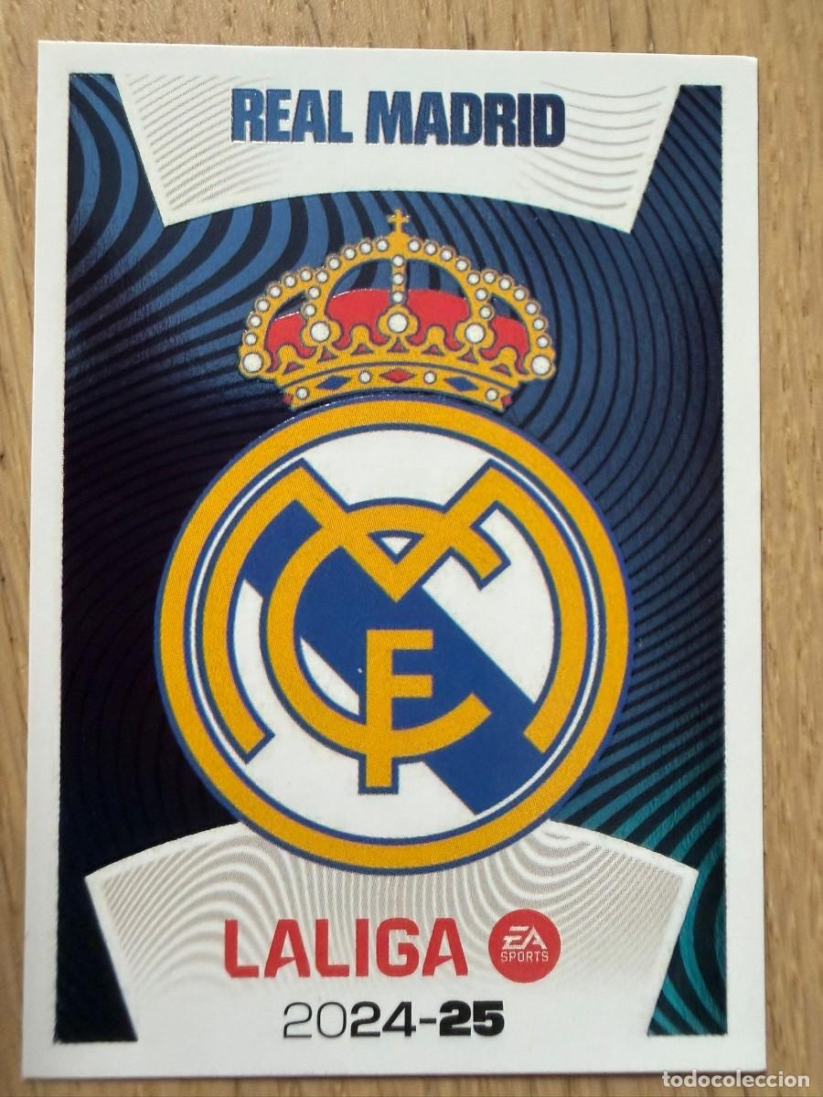 Cromos de f&uacute;tbol: 1 ESCUDO REAL MADRID 24 25 2024 2025 LIGA EA SPORTS COLECCIONES ESTE SIN PEGAR STICKER