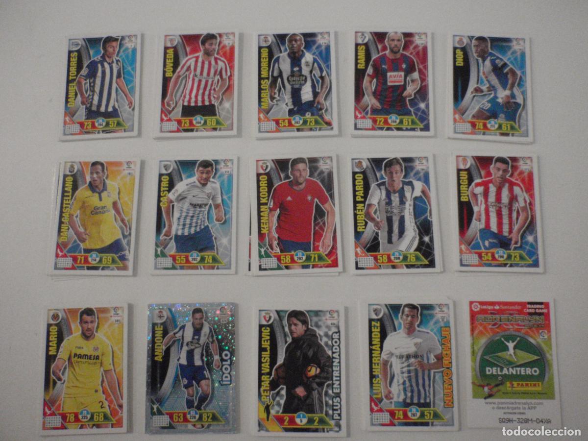 Cromos de f&uacute;tbol: LOTE 100 cromos trading cards diferentes de futbol. Fichas ADRENALYN XL 2016 2017. PANINI 16 17