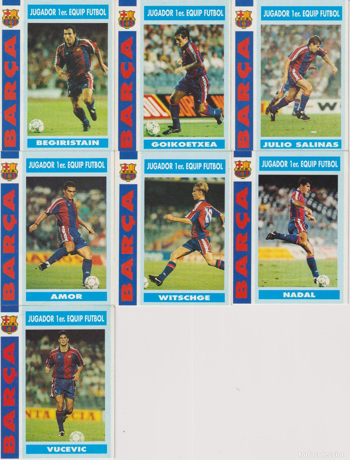 Cromos de f&uacute;tbol: 7 CROMOS BAR&Ccedil;A TEMPORADA 92-93 - JUGADOR 1er. EQUIP FUTBOL