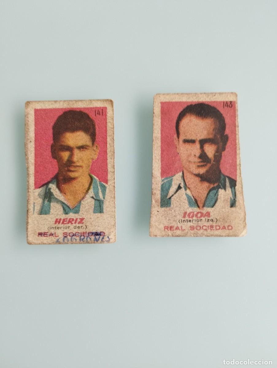 Cromos de f&uacute;tbol: Lote de 2 de de f&uacute;tbol de la real sociedad Bruguera 1950 1951 Igoa y Heriz