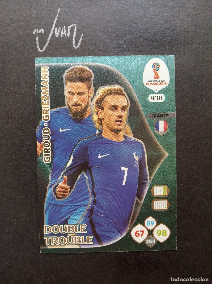 Cromos de f&uacute;tbol: 438 DOUBLE TROUBLE FRANCIA GIROUD & GRIEZMANN ⚽ PANINI &reg; ADRENALYN FIFA MUNDIAL RUSIA 2018 WORLD CUP