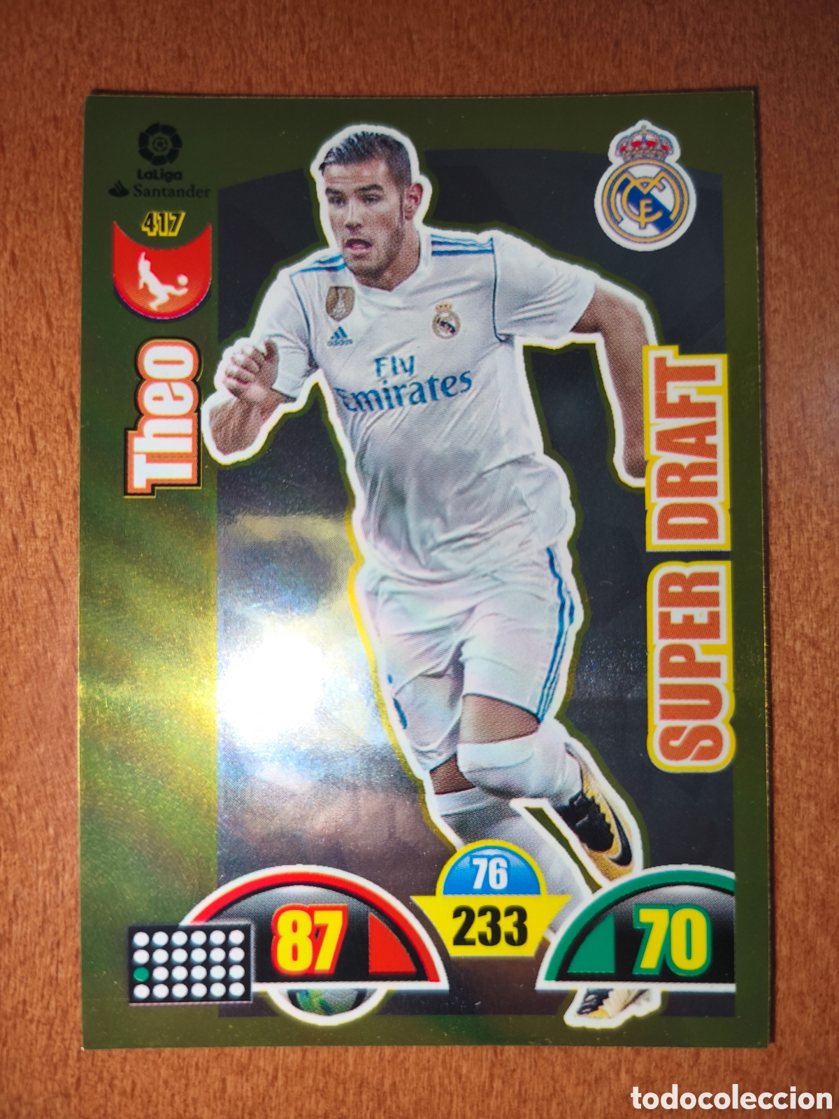 Cromos de f&uacute;tbol: Theo n&deg;417 SUPER DRAFT Adrenalyn XL 17/18 Real Madrid