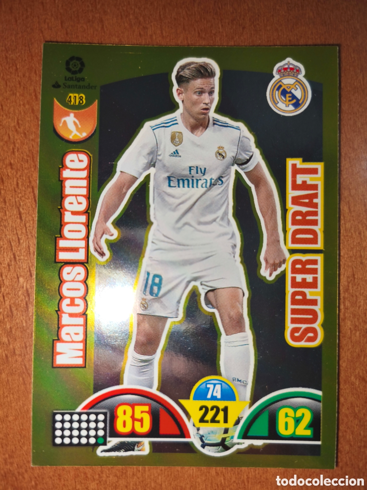 Cromos de f&uacute;tbol: Marcos Llorente n&deg;418 SUPER DRAFT Adrenalyn XL 17/18 Real Madrid