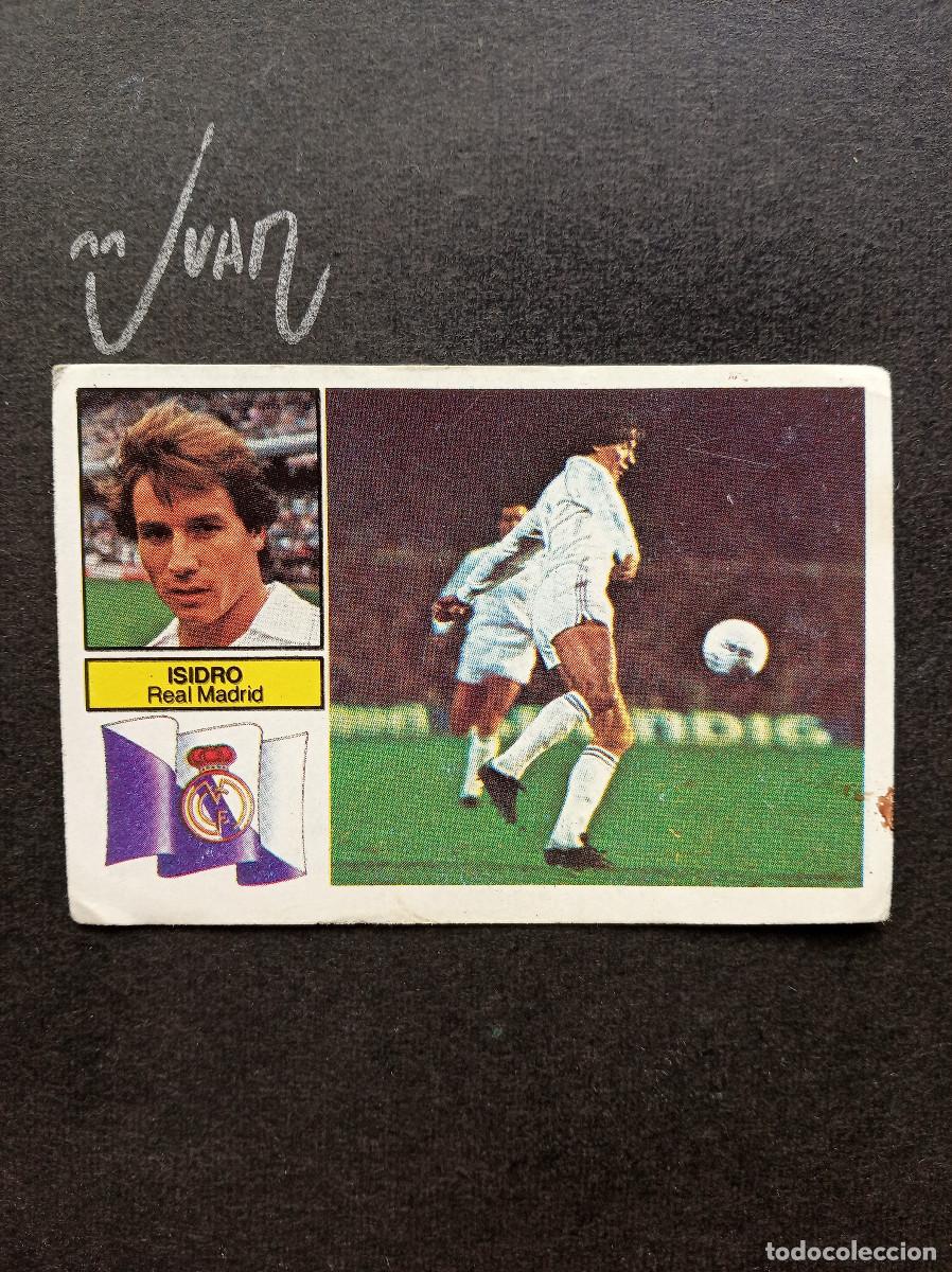 Football Stickers: ISIDRO REAL MADRID SIN PUBLICIDAD ⚽ EDICIONES ESTE &reg; 1982 1983 LIGA FUTBOL 82 83 MANCHA EN TRASERA