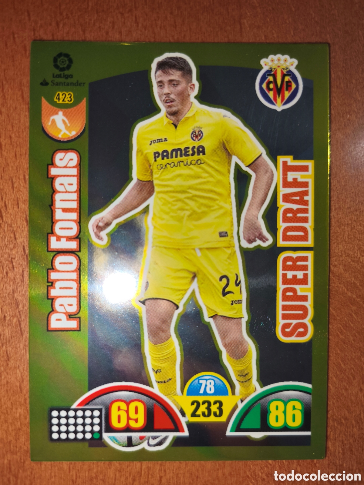 Cromos de f&uacute;tbol: Pablo Fornals n&deg;423 SUPER DRAFT Adrenalyn XL 17/18 Villarreal
