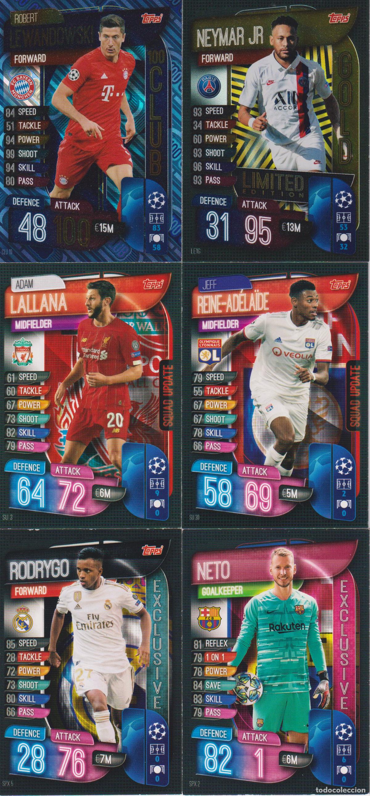 Cartes &agrave; collectionner de Football: 6 CROMOS FUTBOL &ndash; TOPPS MATCH ATTAX &ndash; CHAMPIONS LEAGUE - 2019-20