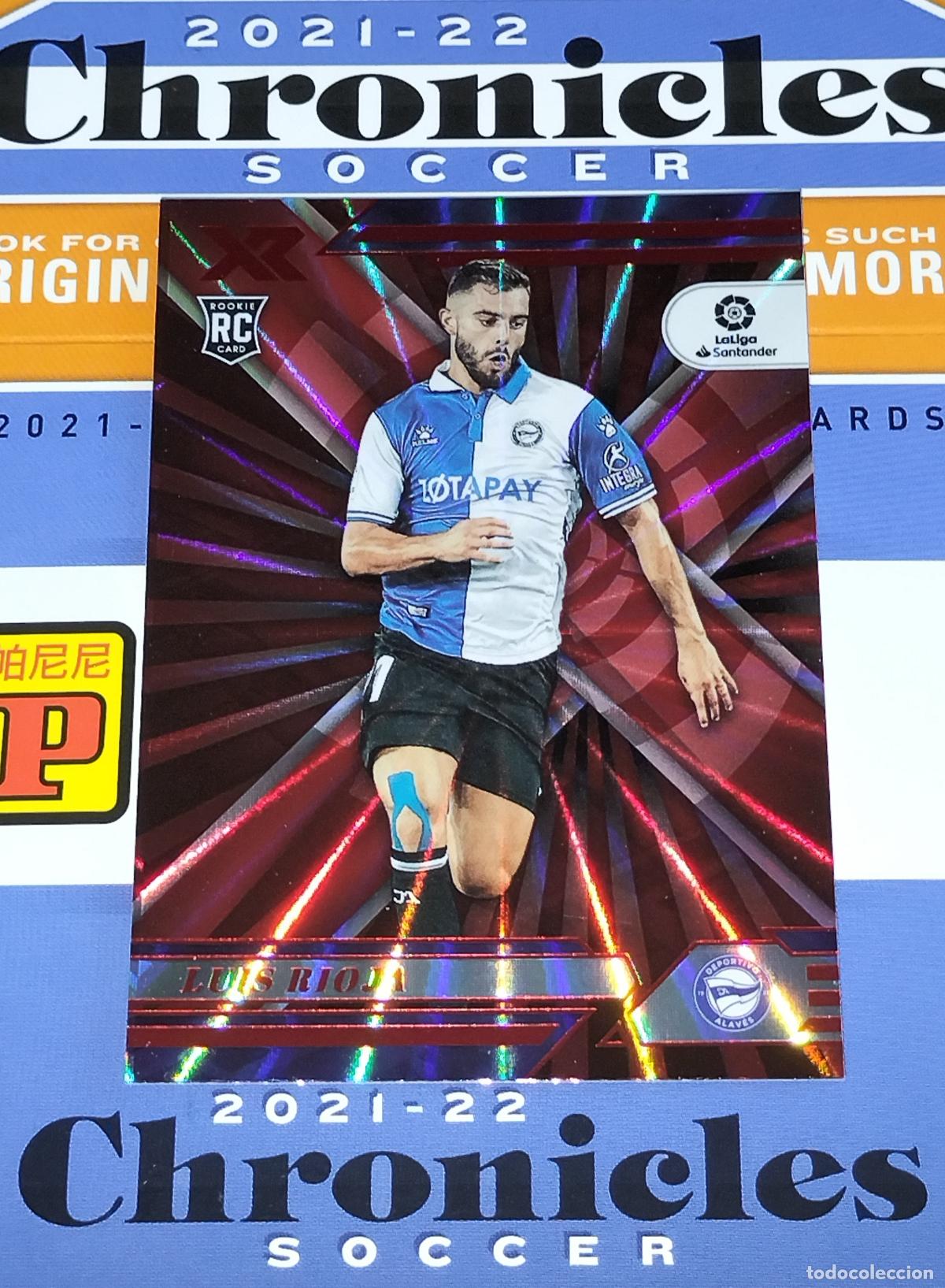 Cromos de f&uacute;tbol: N&ordm; 110 LUIS RIOJA RED LASER ROOKIE ALAV&Eacute;S CARD CHRONICLES XR LA LIGA SOCCER 2021 2022 21 22 PANINI