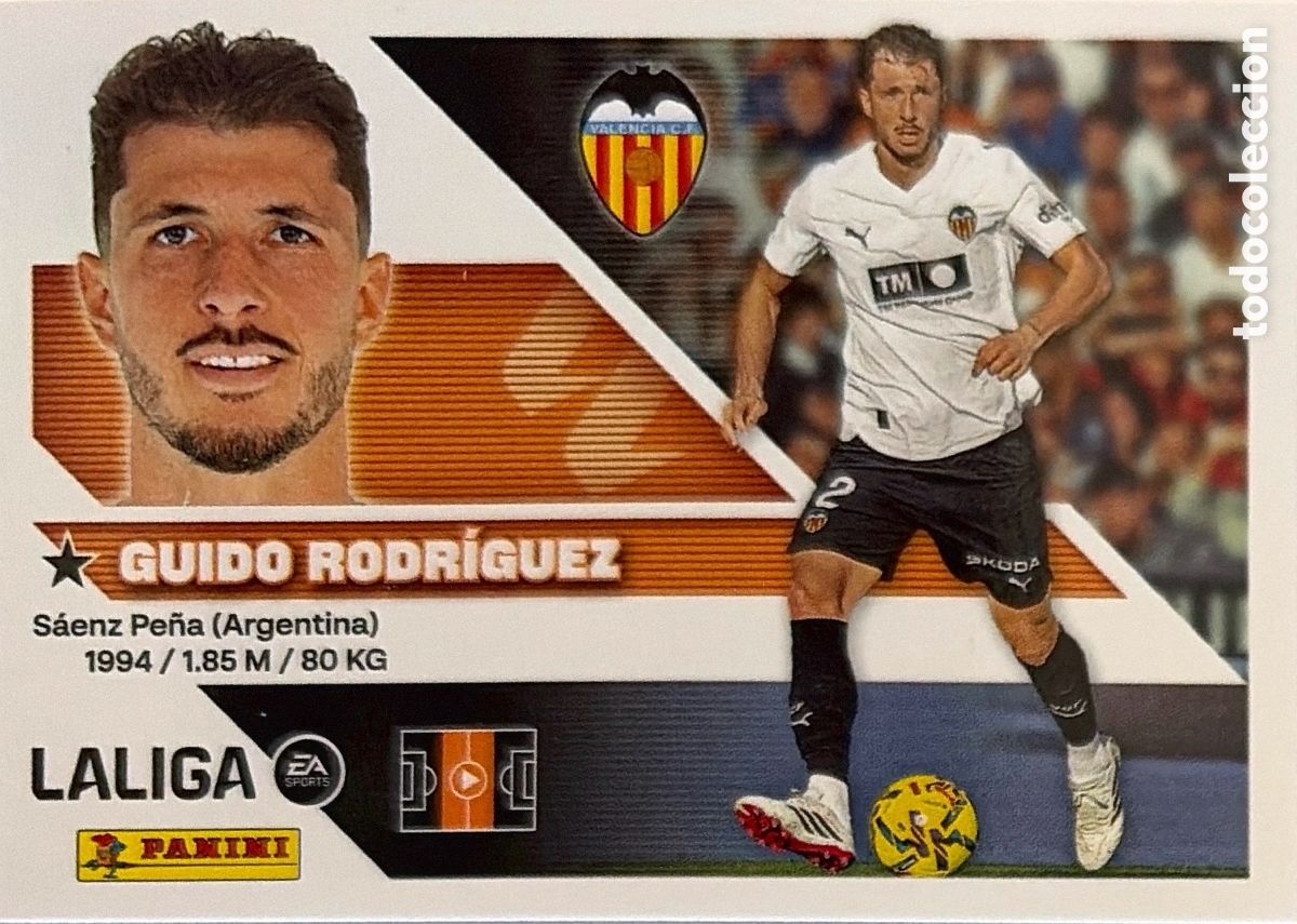 Cromos de f&uacute;tbol: 12.- Guido Rodr&iacute;guez (VALENCIA) - COLECCIONES ESTE 2026/27 (PANINI)