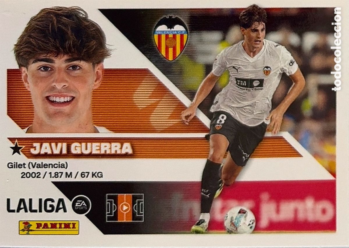 Cromos de f&uacute;tbol: 13.- Javi Guerra (VALENCIA) - COLECCIONES ESTE 2026/27 (PANINI)