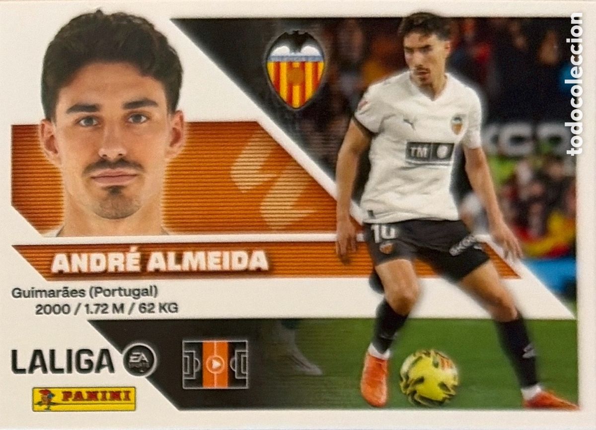 Cromos de f&uacute;tbol: 16.- Andr&eacute; Almeida (VALENCIA) - COLECCIONES ESTE 2026/27 (PANINI)