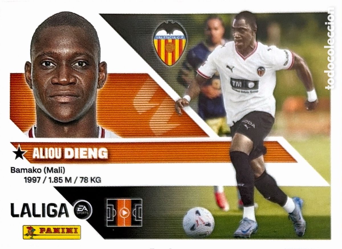 Cromos de f&uacute;tbol: 16 BIS Dieng -Coloca- (VALENCIA) - COLECCIONES ESTE 2026/27 (PANINI)