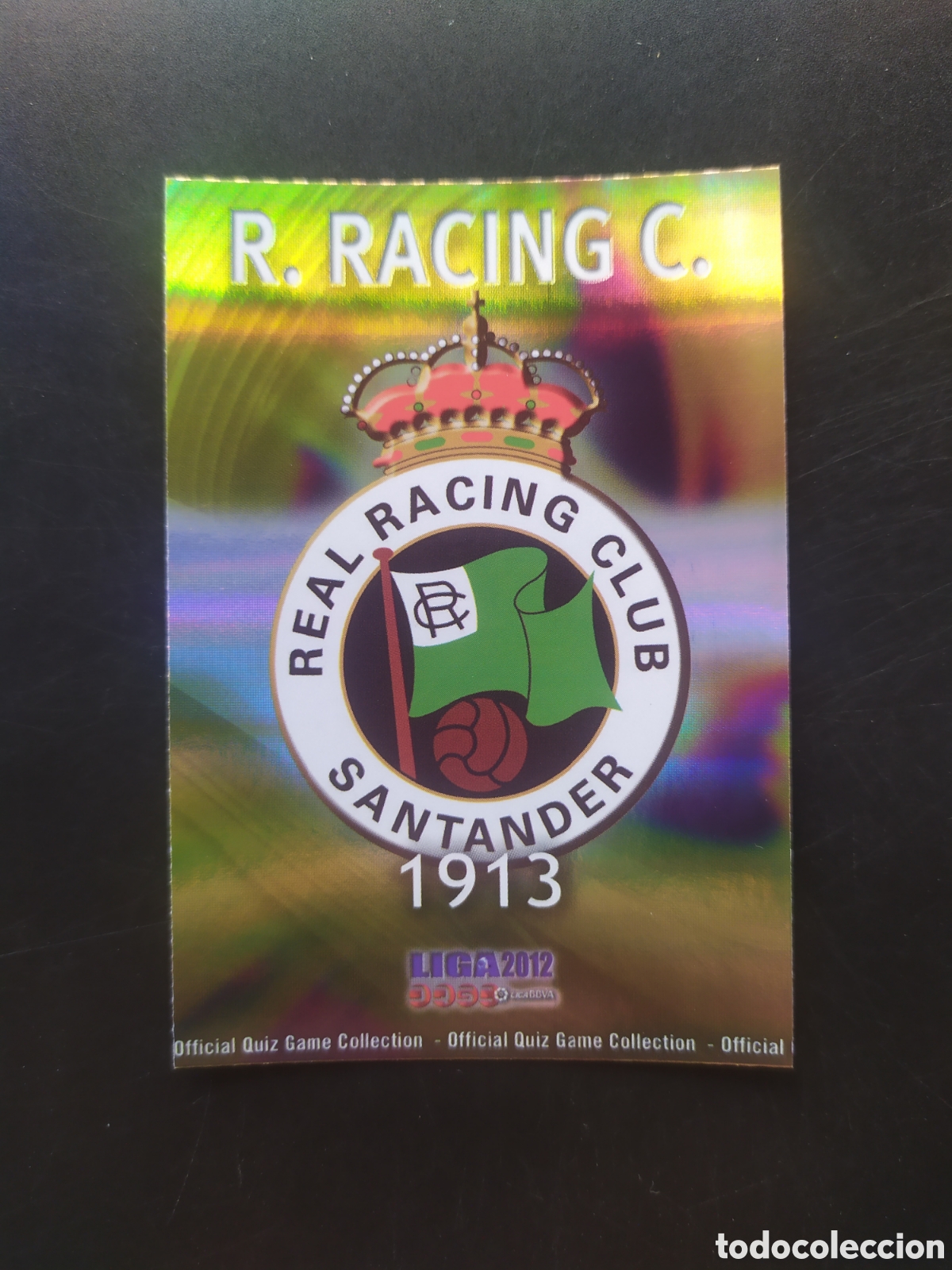 Cromos de f&uacute;tbol: Mundicromo fichas Liga 2011 2012 11 12 escudo brillo rayas n&deg; 298 Racing Santander