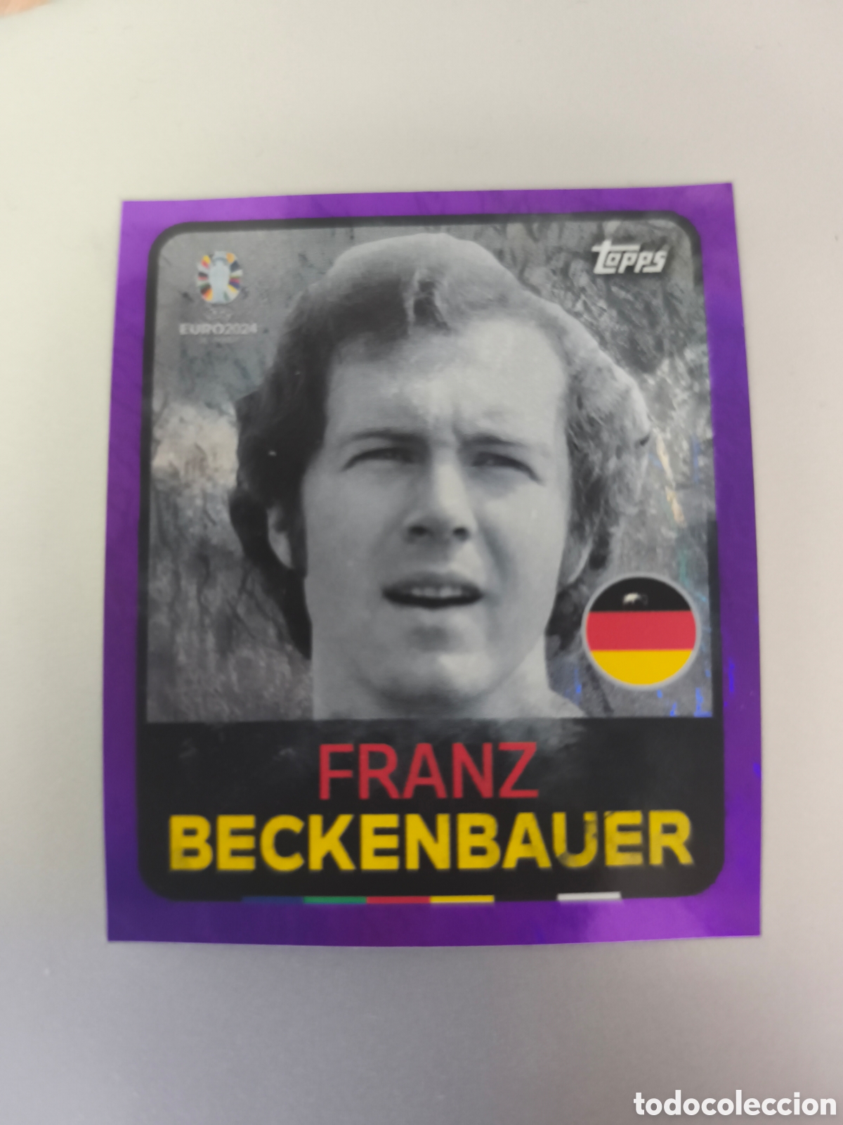 Cromos de f&uacute;tbol: Cromo Franz Beckembauer Leyenda Morado Topps Euro '24, LEG 9 PURPLE