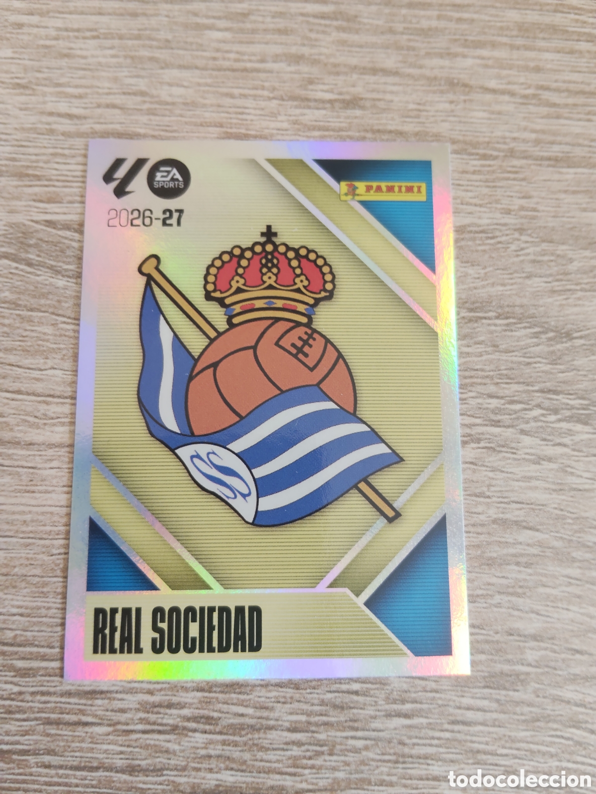 Cromos de f&uacute;tbol: Escudo Real Sociedad liga 2026 2027 26 27 ediciones este