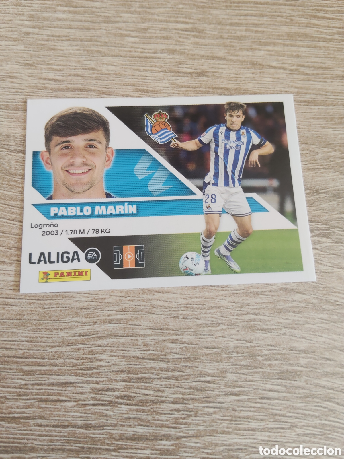 Cromos de f&uacute;tbol: Pablo Mar&iacute;n Real Sociedad liga 2026 2027 26 27 ediciones este