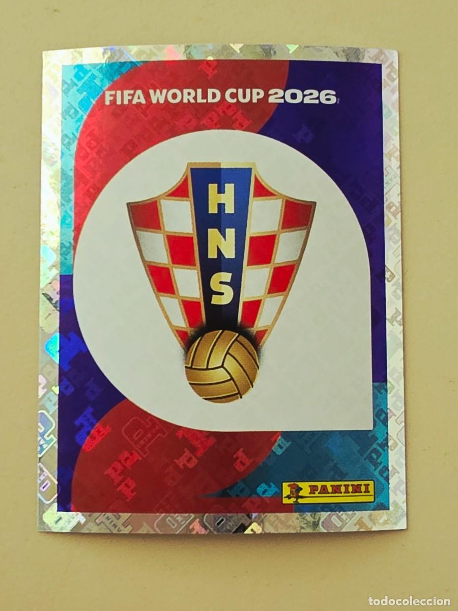 Cromos de f&uacute;tbol: CRO 1 Escudo logo emblema, Croacia, Panini FIFA World Cup Mundial 2026 Sticker