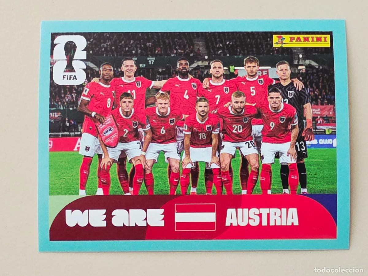 Cromos de f&uacute;tbol: AUT 13 Alineaci&oacute;n equipo plantilla Austria, Panini FIFA World Cup Mundial 2026 Sticker